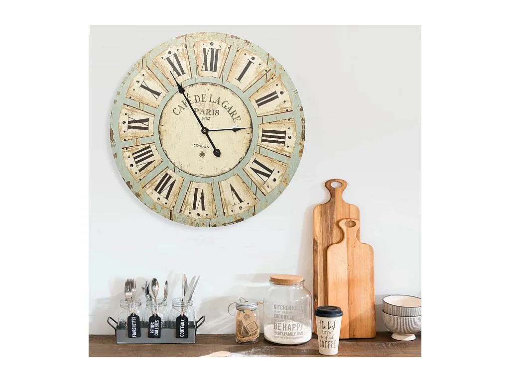 Horloge murale Multicolore 60 cm MDF