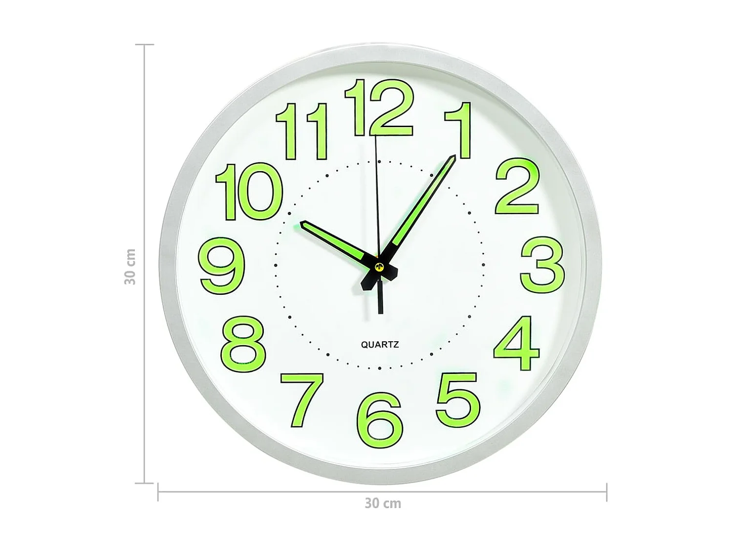 Reloj de pared luminoso blanco 30 cm
