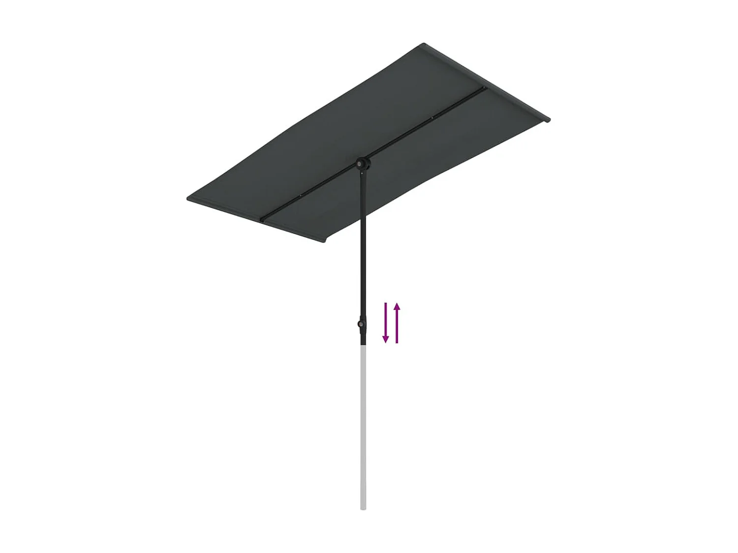 Parasol de jardin avec mât en aluminium 180x110 cm anthracite