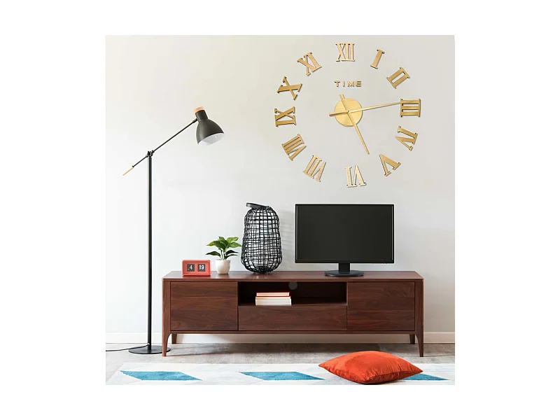 Reloj de pared 3D Diseño moderno Dorado 100 cm XXL