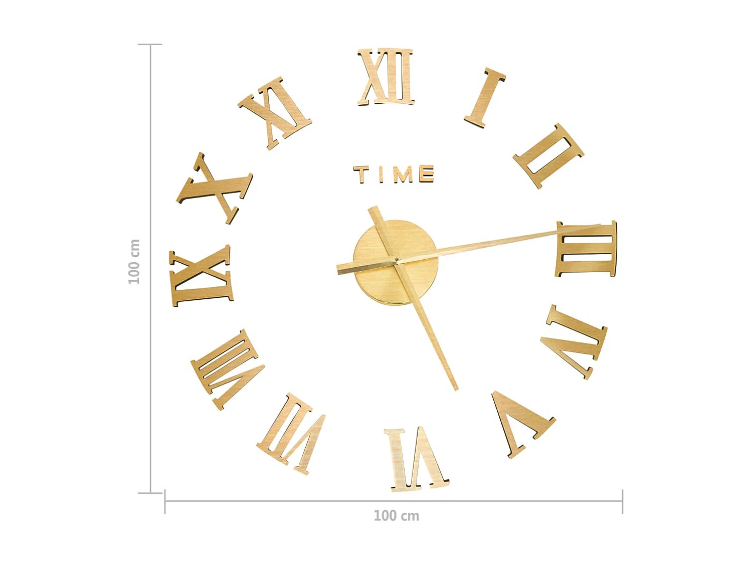 3D Wandklok Modern Design Goud 100 cm XXL