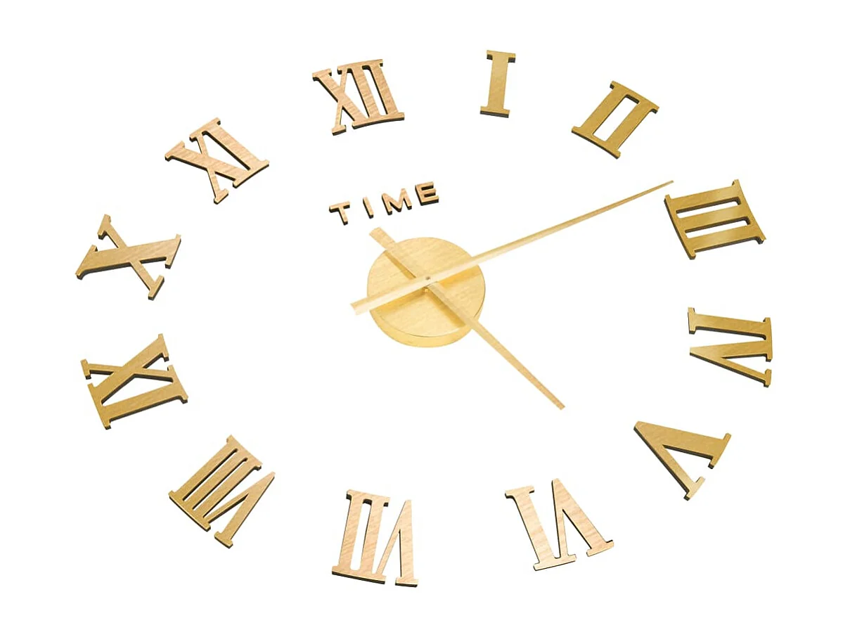 Reloj de pared 3D Diseño moderno Dorado 100 cm XXL