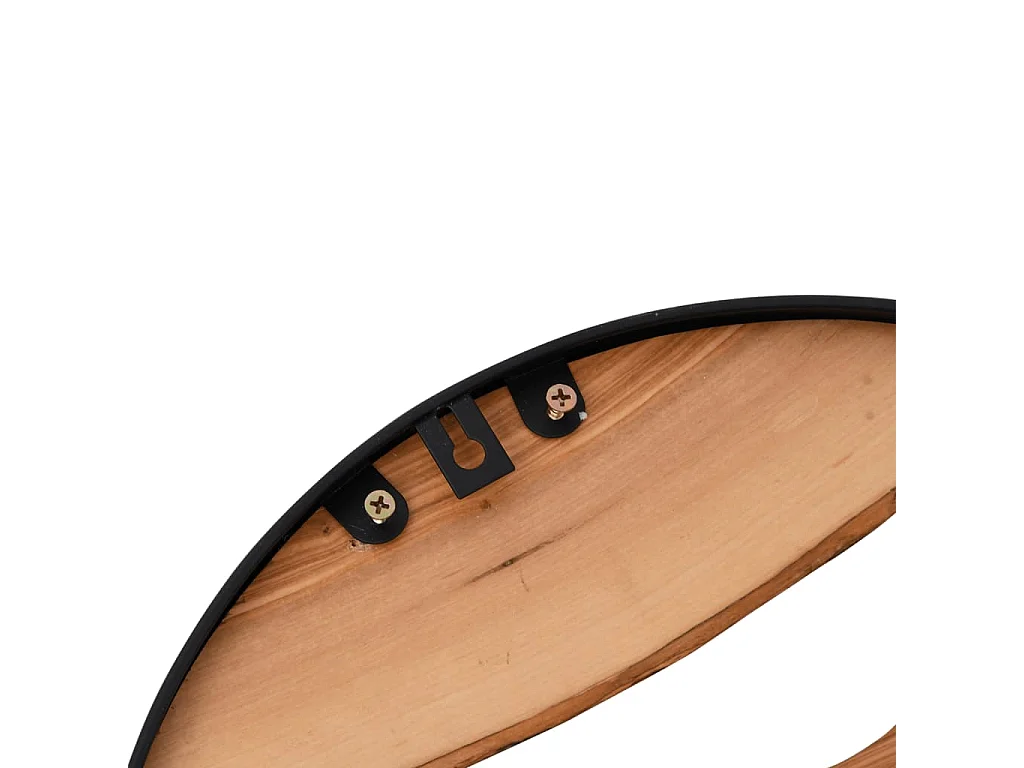 Bruine wandklok Ø35 cm ijzer en olijfhout