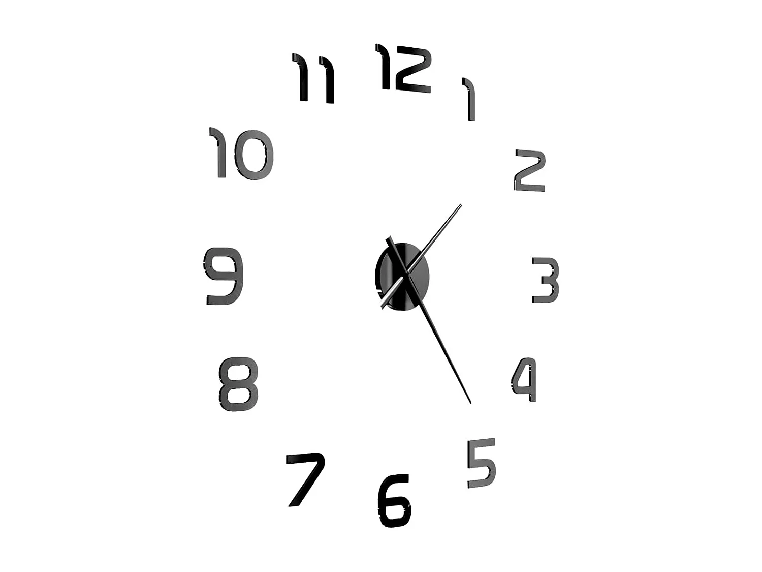 Reloj de pared 3D Diseño moderno 100 cm XXL Negro