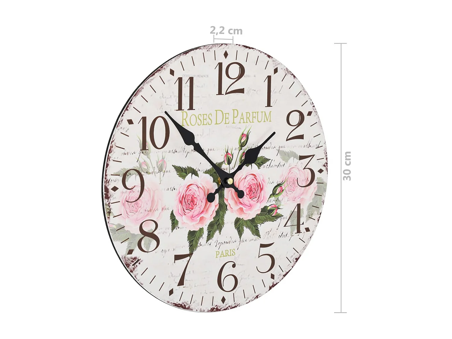 Horloge murale vintage Fleur 30 cm