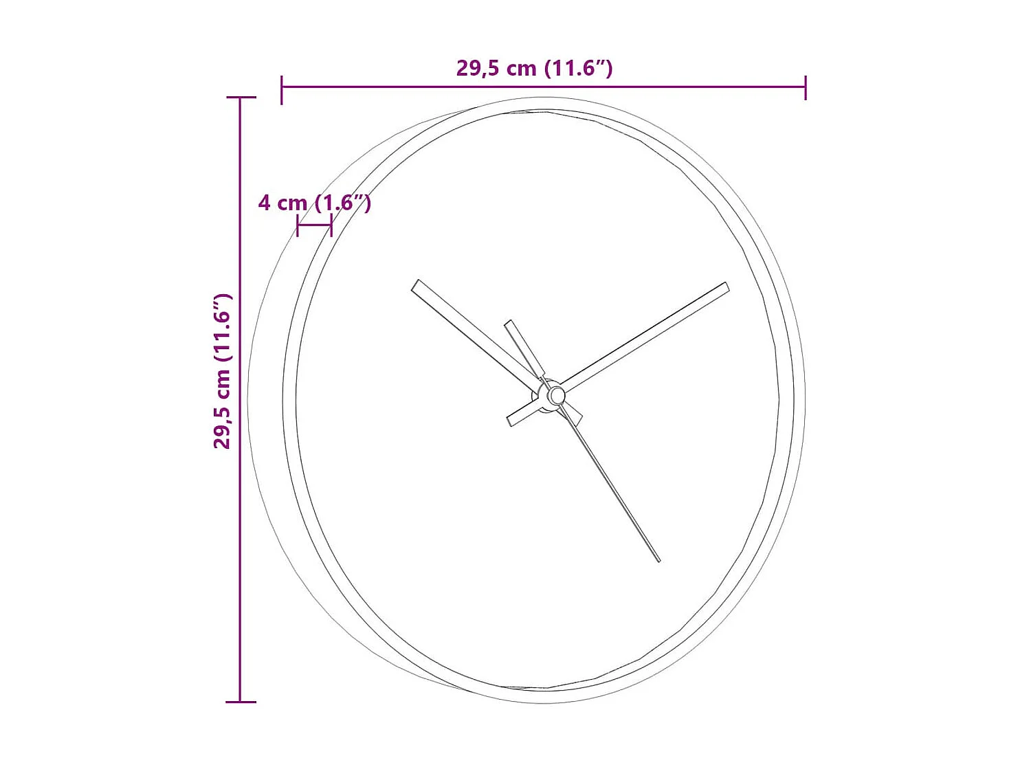 Goud-witte wandklok Ø29,5 cm polystyreen en glas