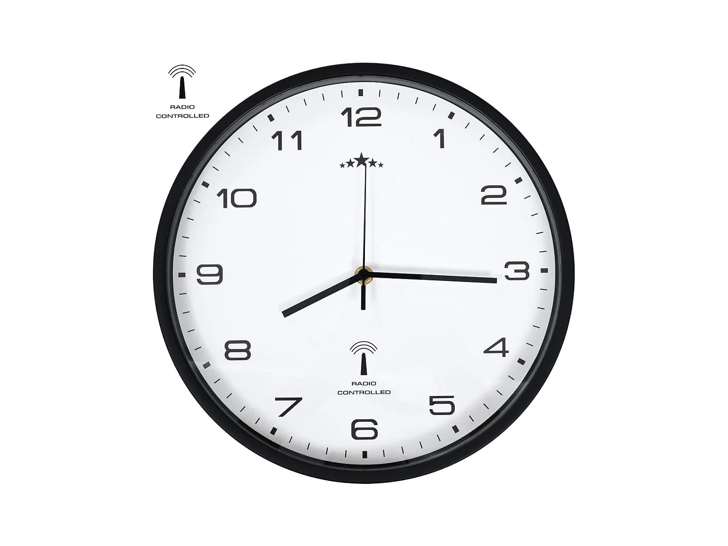 Zendergestuurde wandklok Quartz uurwerk 31 cm Wit/zwart