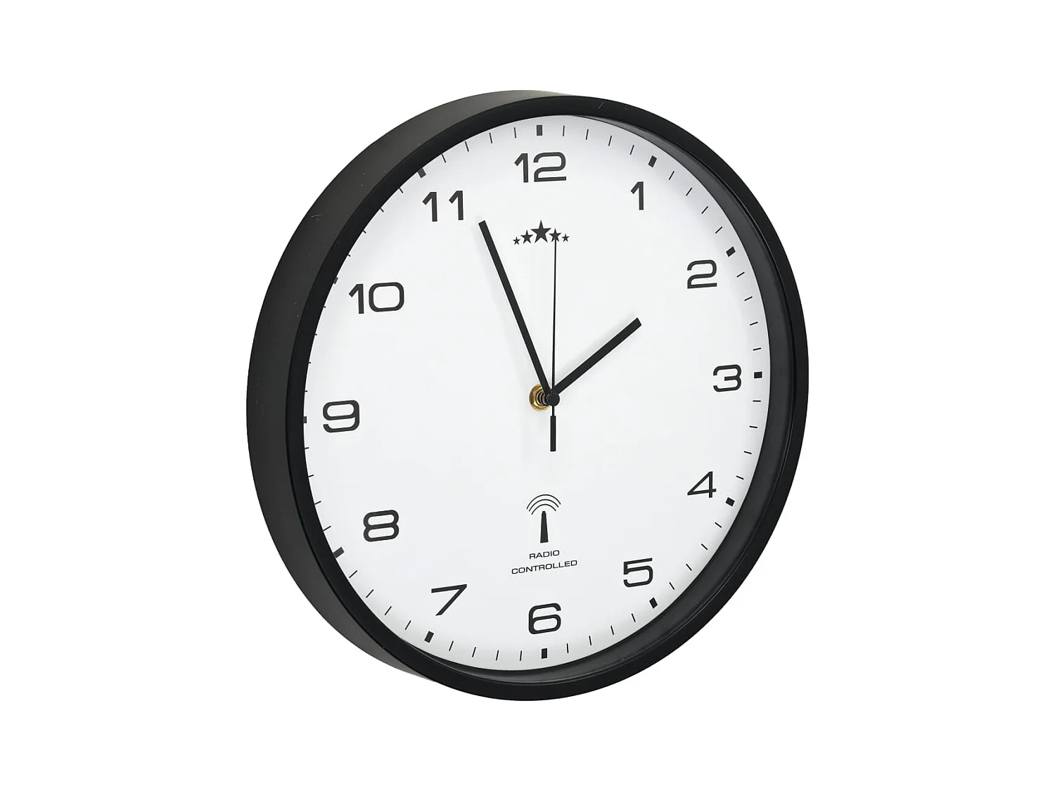 Zendergestuurde wandklok Quartz uurwerk 31 cm Wit/zwart