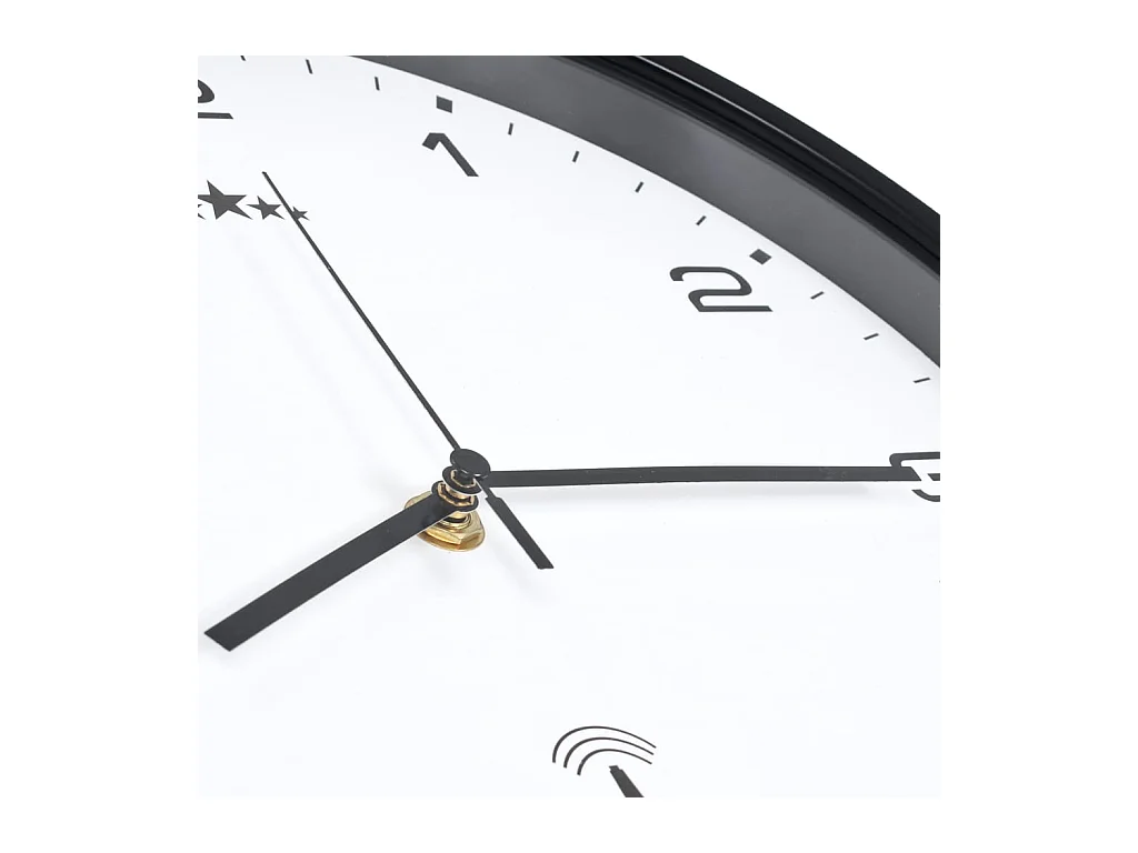 Zendergestuurde wandklok Quartz uurwerk 31 cm Wit/zwart