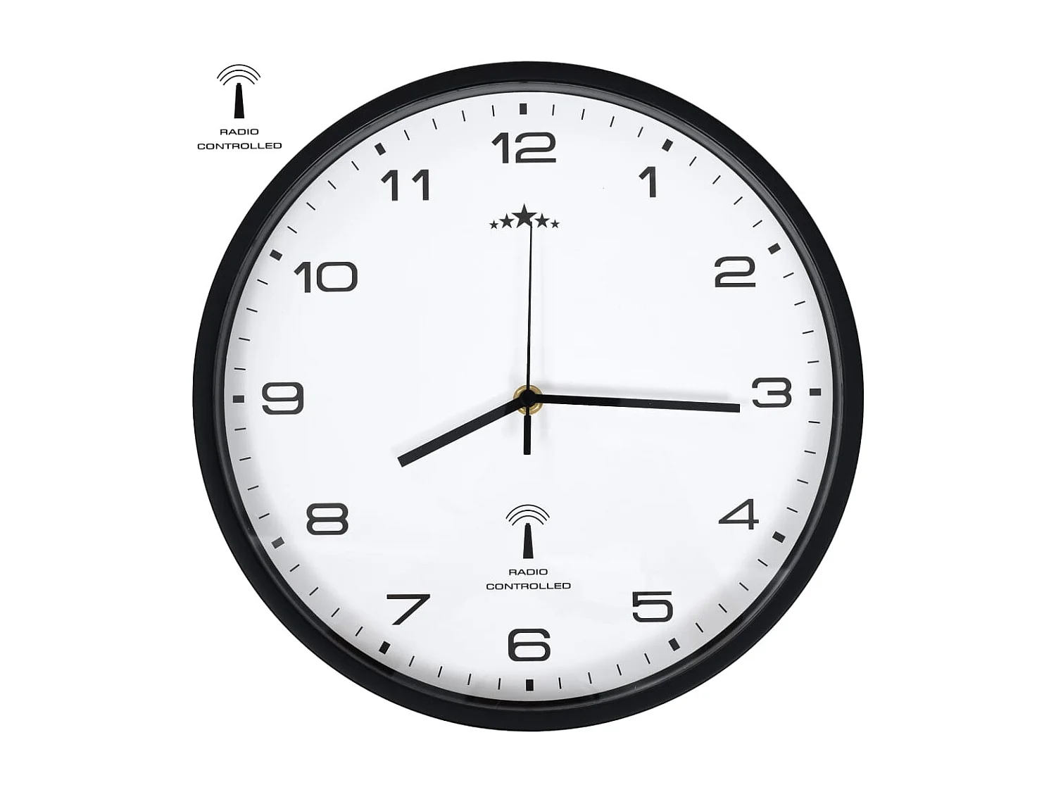 Reloj de pared radiocontrolado Movimiento de cuarzo 31 cm Blanco/negro