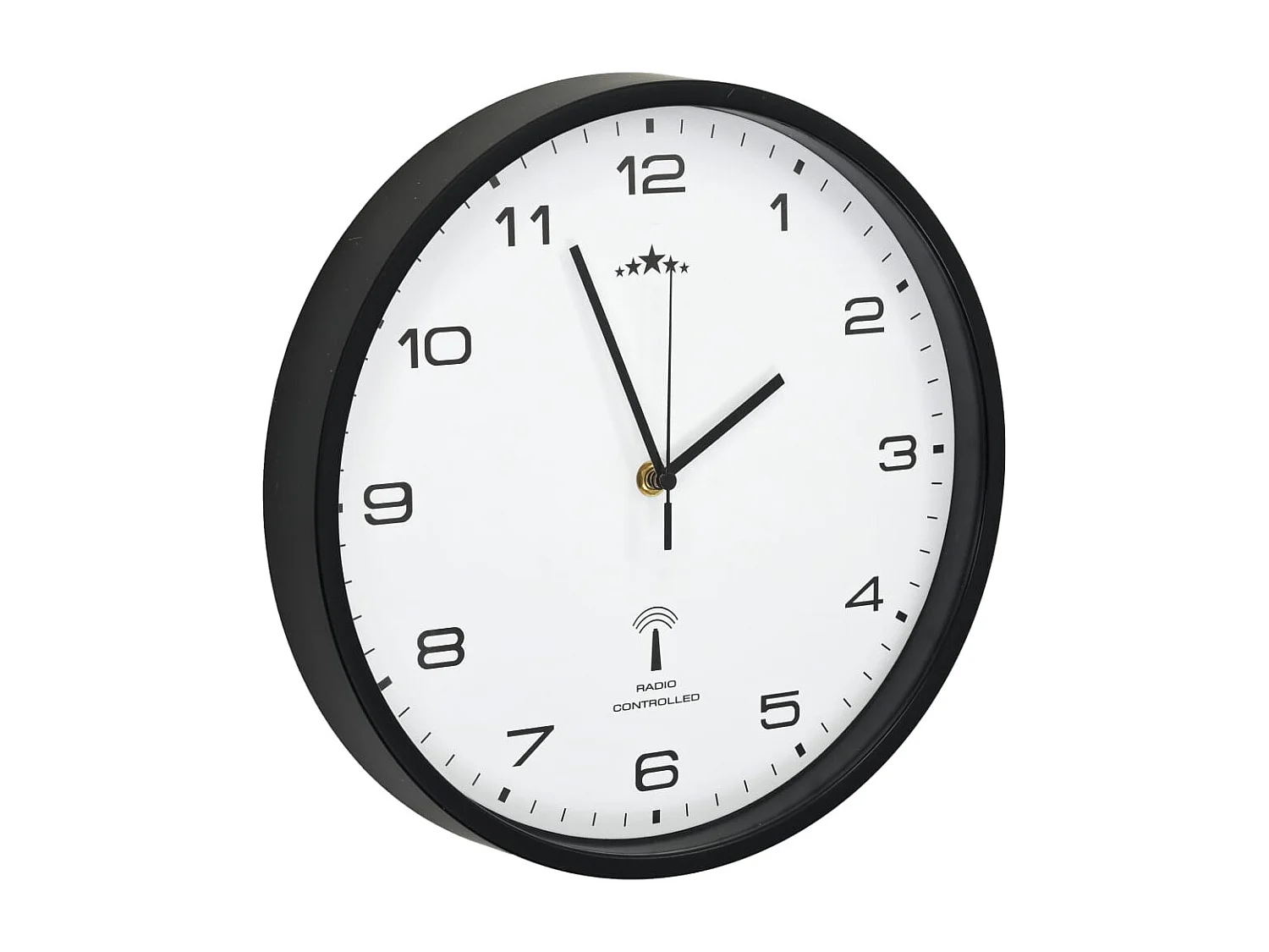 Reloj de pared radiocontrolado Movimiento de cuarzo 31 cm Blanco/negro
