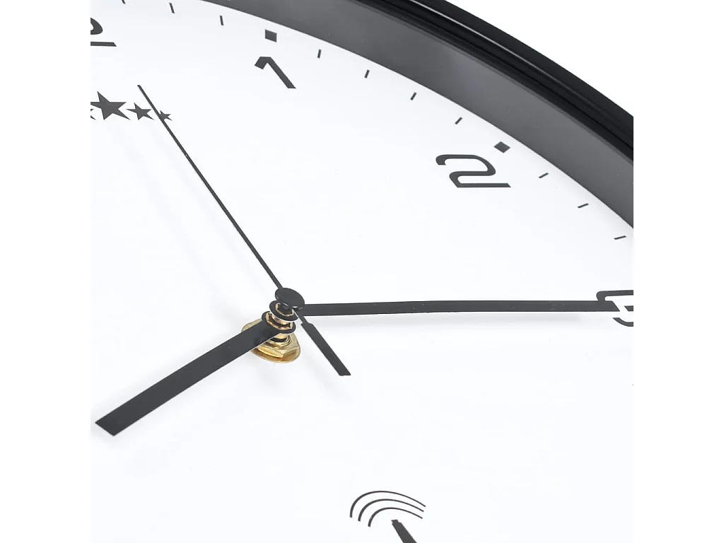 Reloj de pared radiocontrolado Movimiento de cuarzo 31 cm Blanco/negro