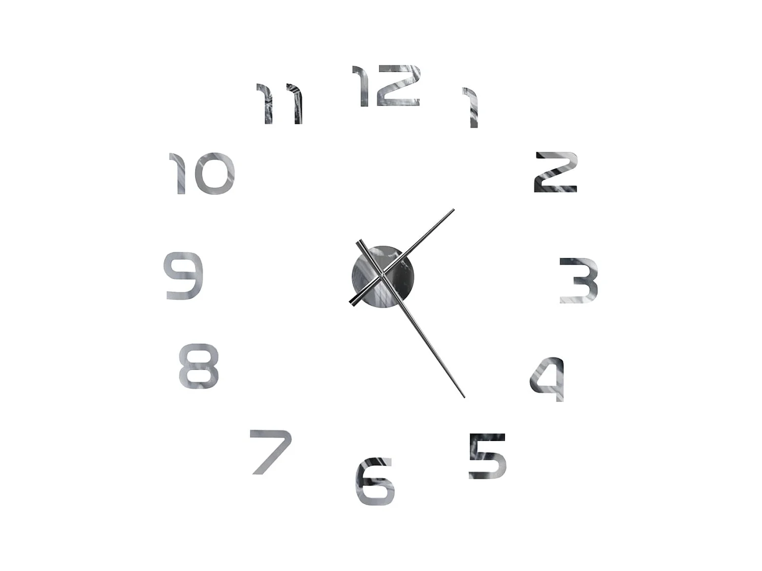 3D Wandklok Modern Design 100 cm XXL Zilver