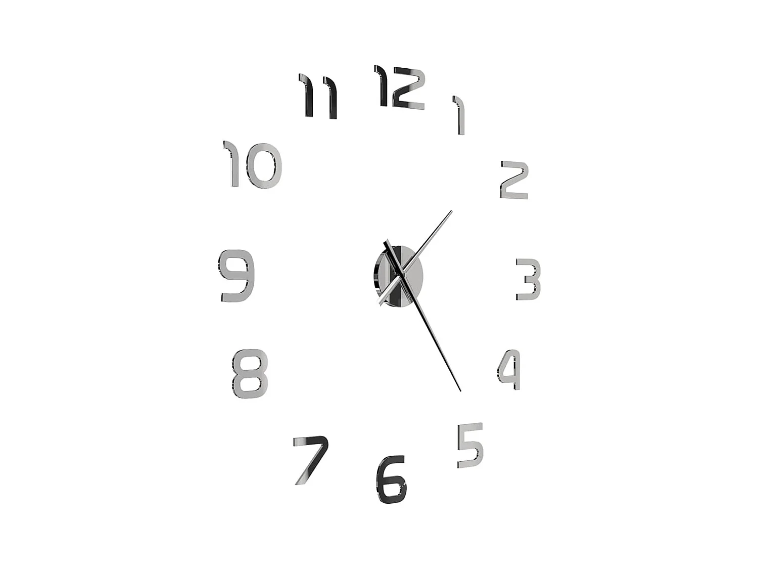 3D Wandklok Modern Design 100 cm XXL Zilver