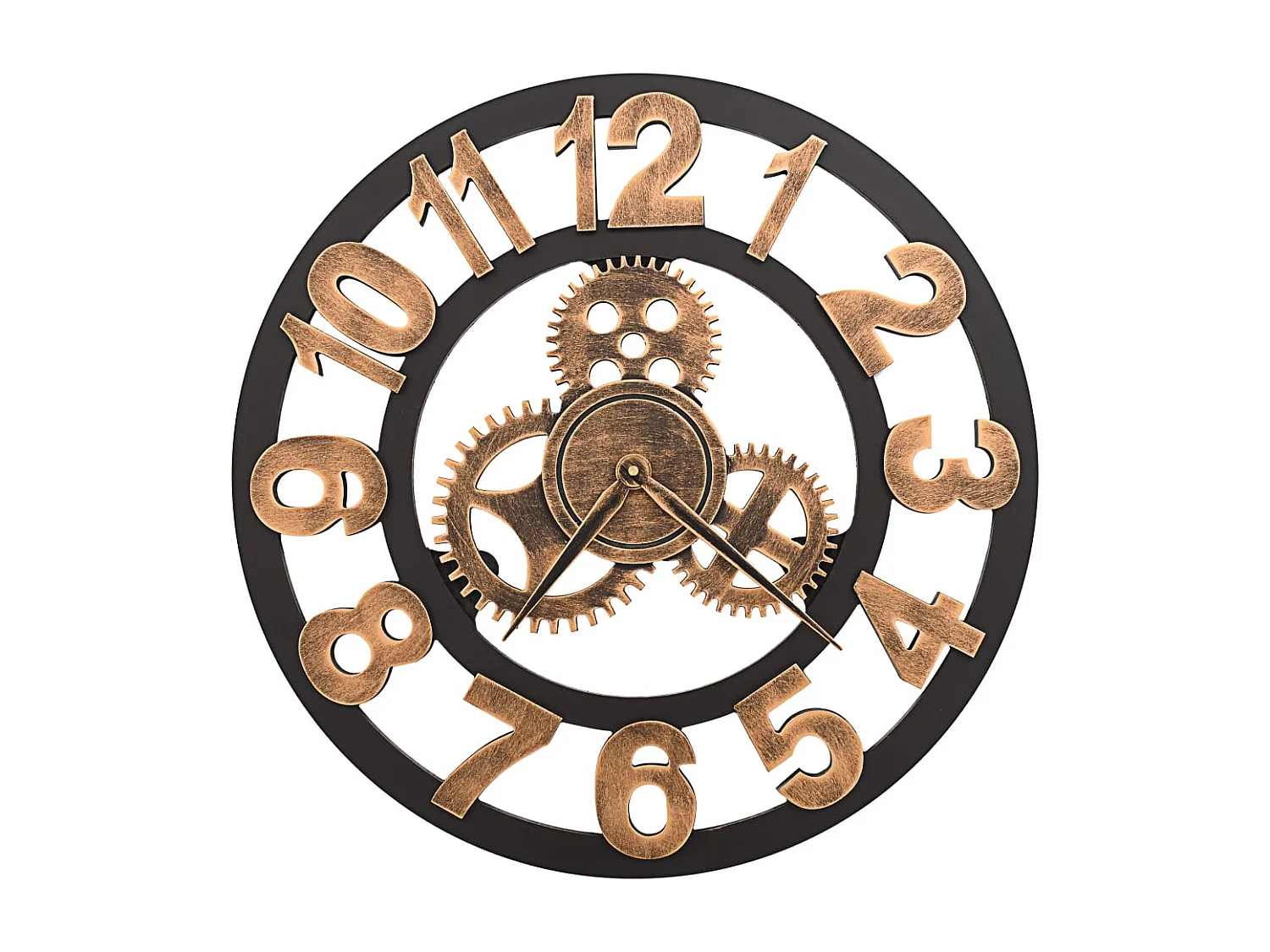 Horloge murale Métal 58 cm Doré et noir