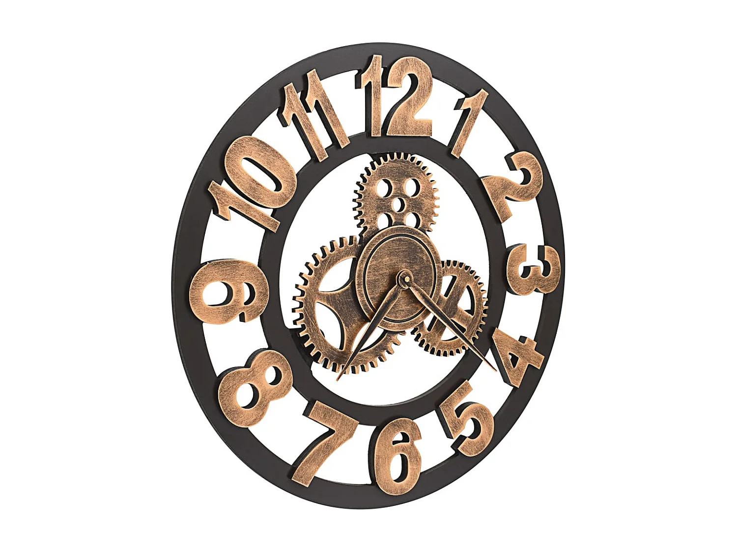 Horloge murale Métal 58 cm Doré et noir