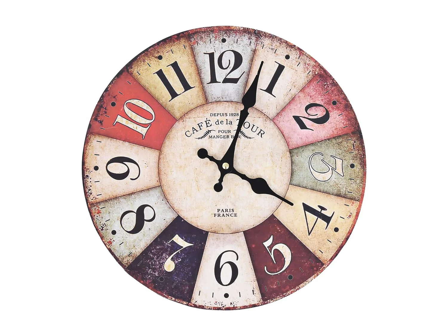 Horloge murale vintage Colorée 30 cm