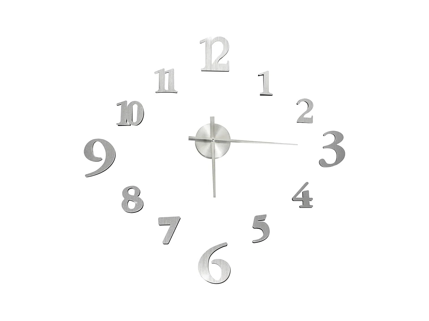 Horloge murale 3D Design moderne Argenté 100 cm XXL