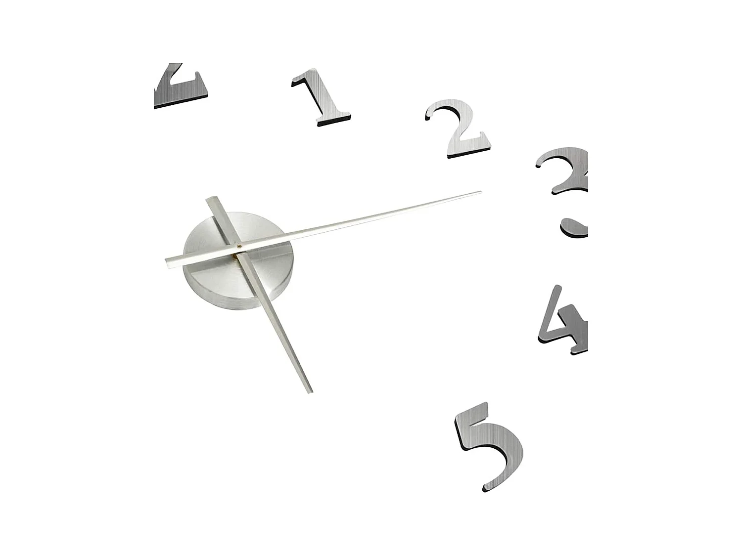 Horloge murale 3D Design moderne Argenté 100 cm XXL