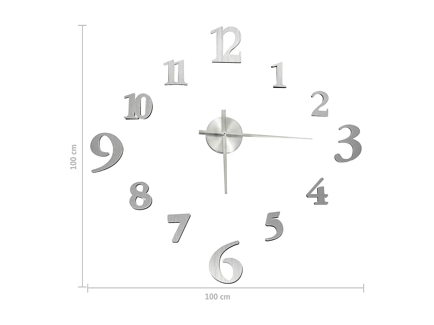 3D Wandklok Modern Design Zilver 100 cm XXL