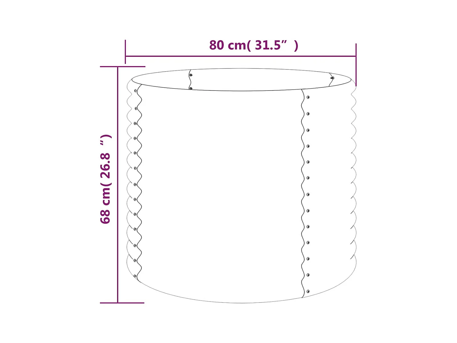 Jardinière de jardin Acier enduit de poudre 80x80x68 cm Gris