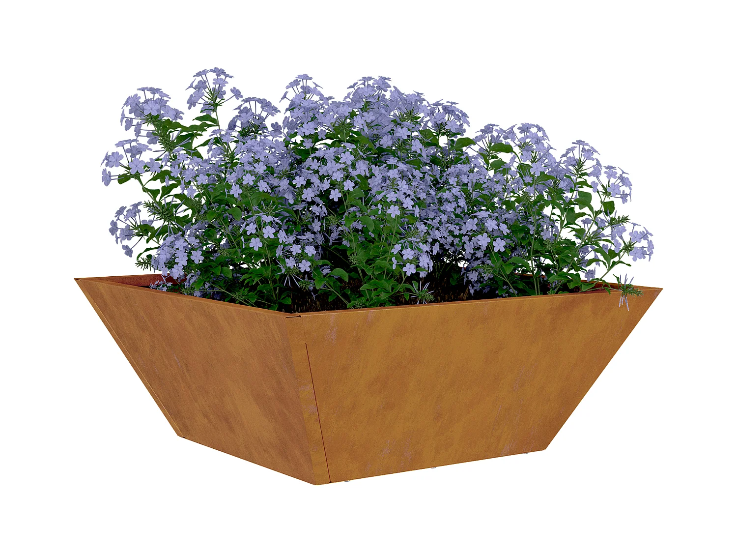 Jardinière en métal Acier weathering 40 x 40 x 15 cm