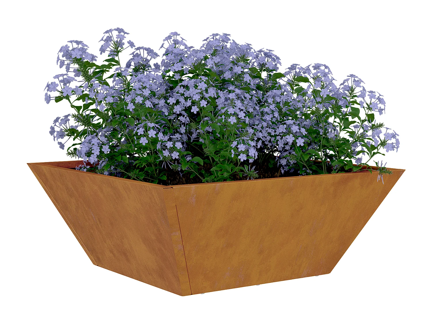 Jardinière en métal Acier weathering 40 x 40 x 15 cm