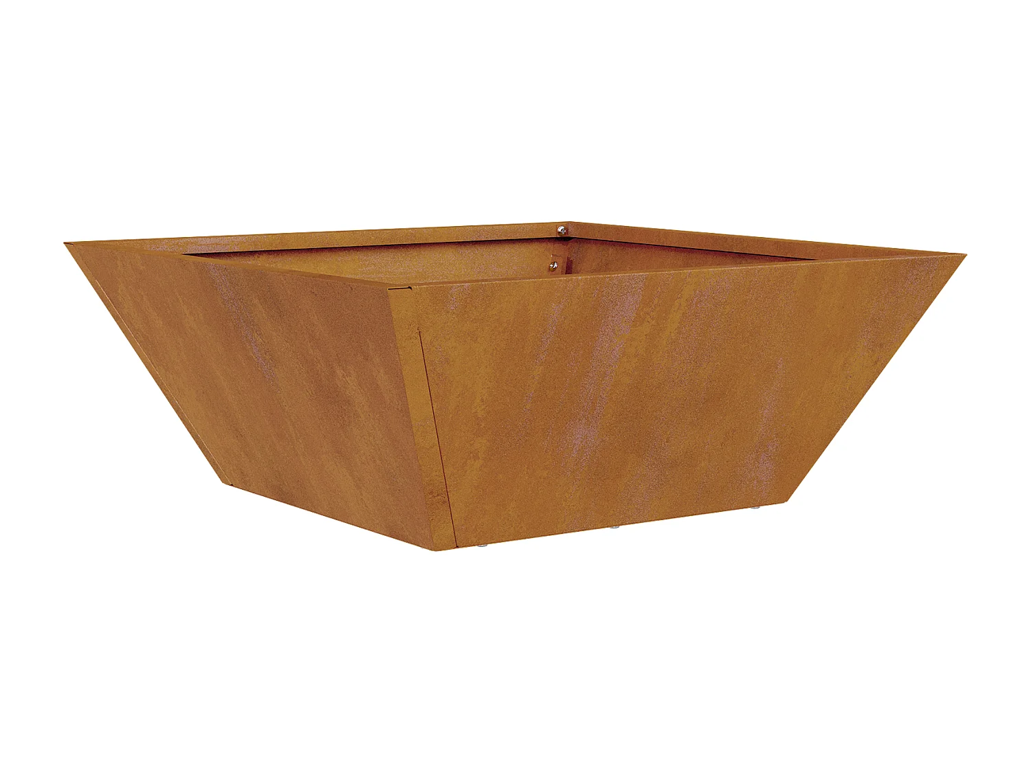 Metalen plantenbak Weervast staal 40 x 40 x 15 cm