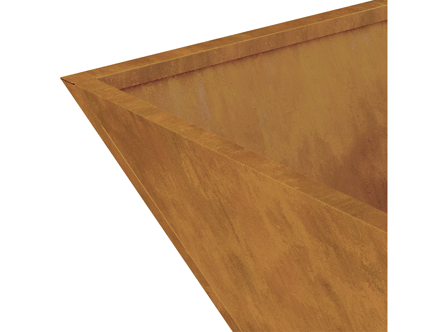 Metalen plantenbak Weervast staal 40 x 40 x 15 cm