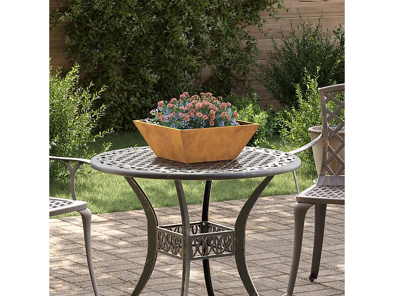 Jardinera metálica de acero corten 40 x 40 x 15 cm