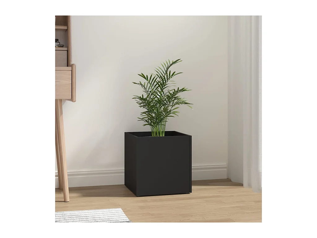 Jardinière noir 40x40x40 cm bois d'ingénierie