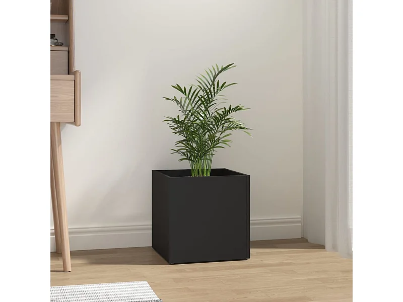 Jardinera negra 40x40x40 cm madera de ingeniería