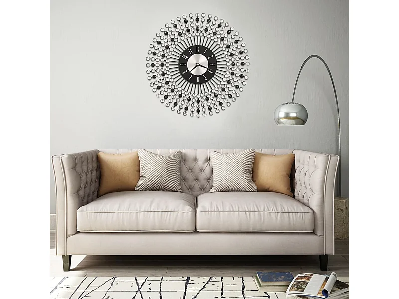 Metalen wandklok 43 cm Zwart