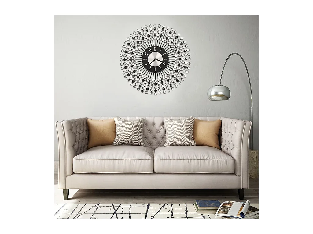 Metalen wandklok 43 cm Zwart