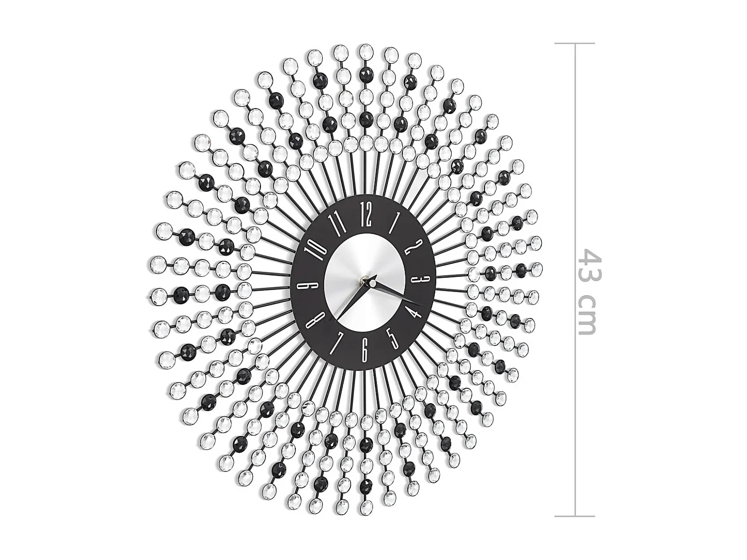 Horloge murale Métal 43 cm Noir