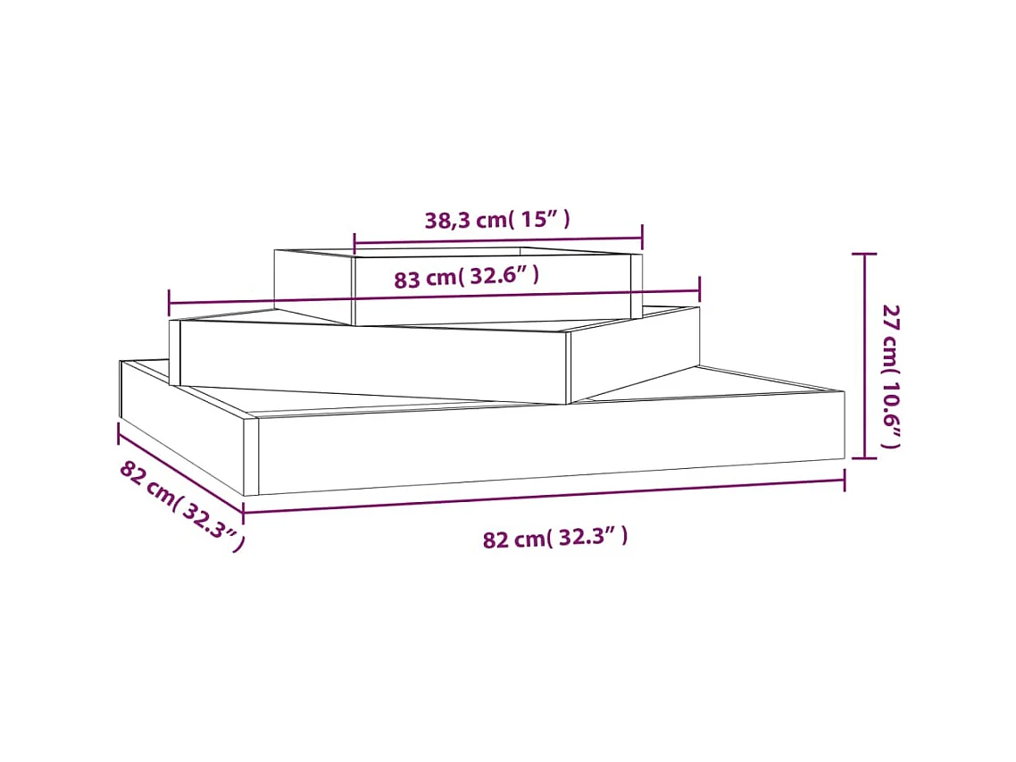 Jardinière 83x83x27 cm Bois de douglas massif