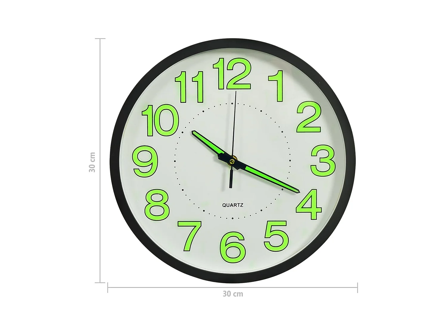 Reloj de pared luminoso negro 30 cm