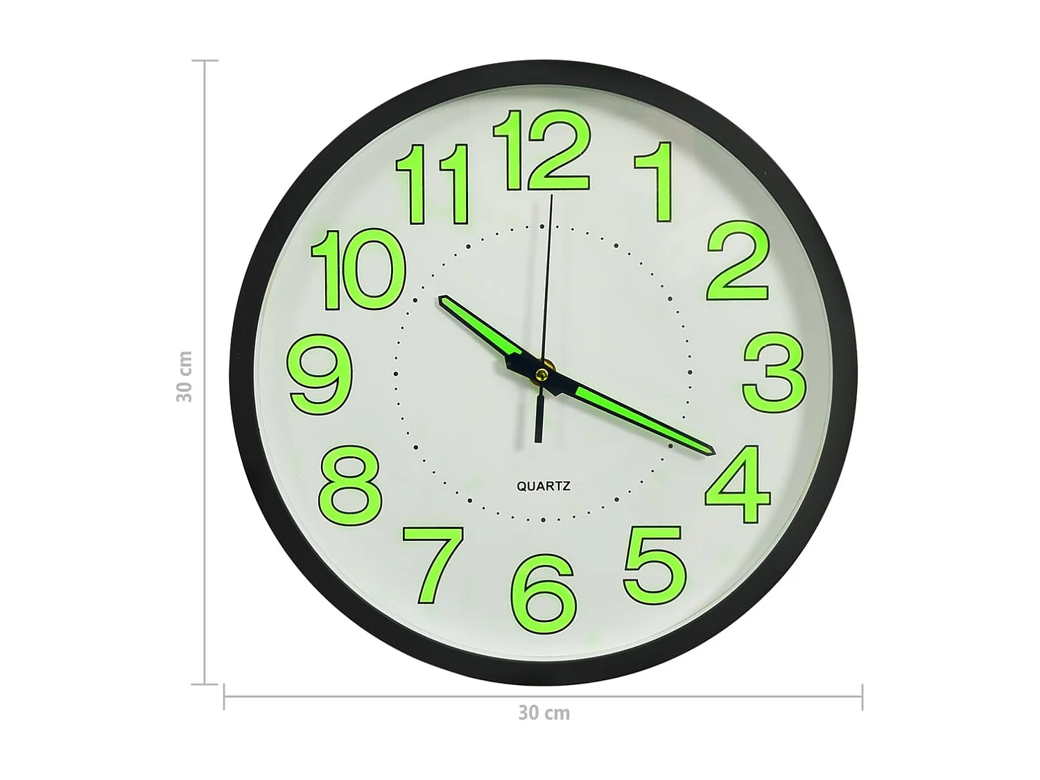Reloj de pared luminoso negro 30 cm