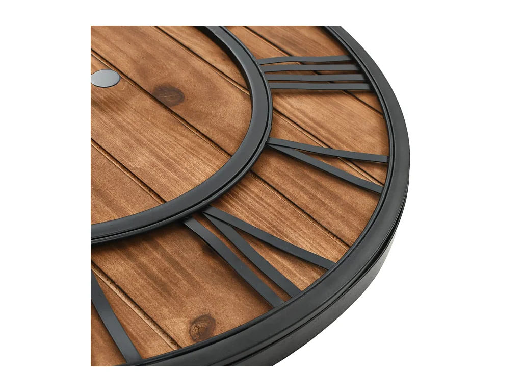 Vintage Quartz Wandklok Hout en Metaal 60 cm XXL