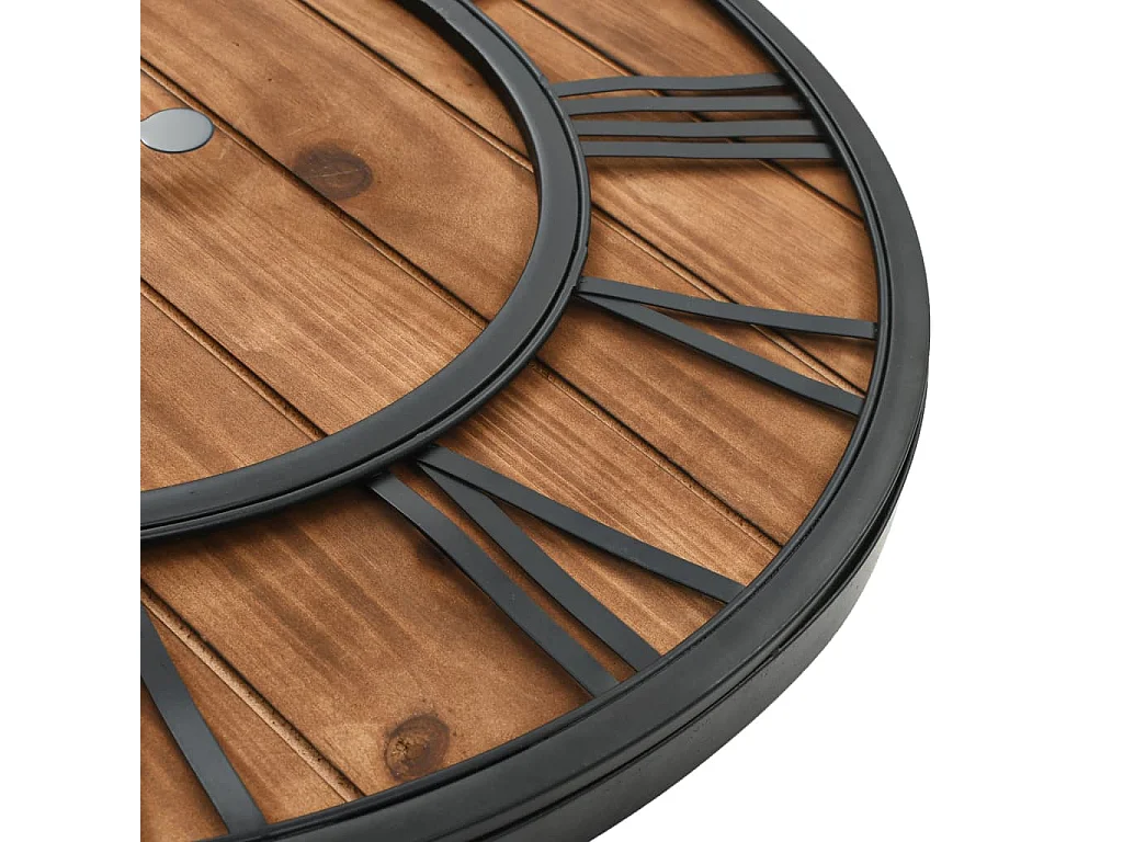 Horloge murale vintage à quartz Bois et métal 60 cm XXL