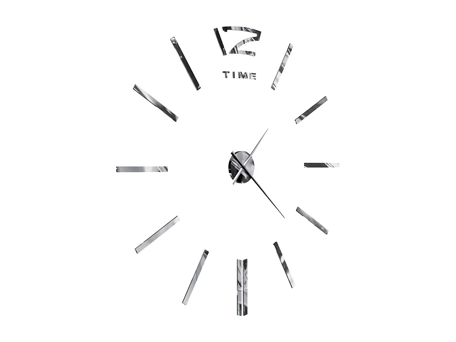 Reloj de pared 3D Diseño moderno 100 cm XXL Plata