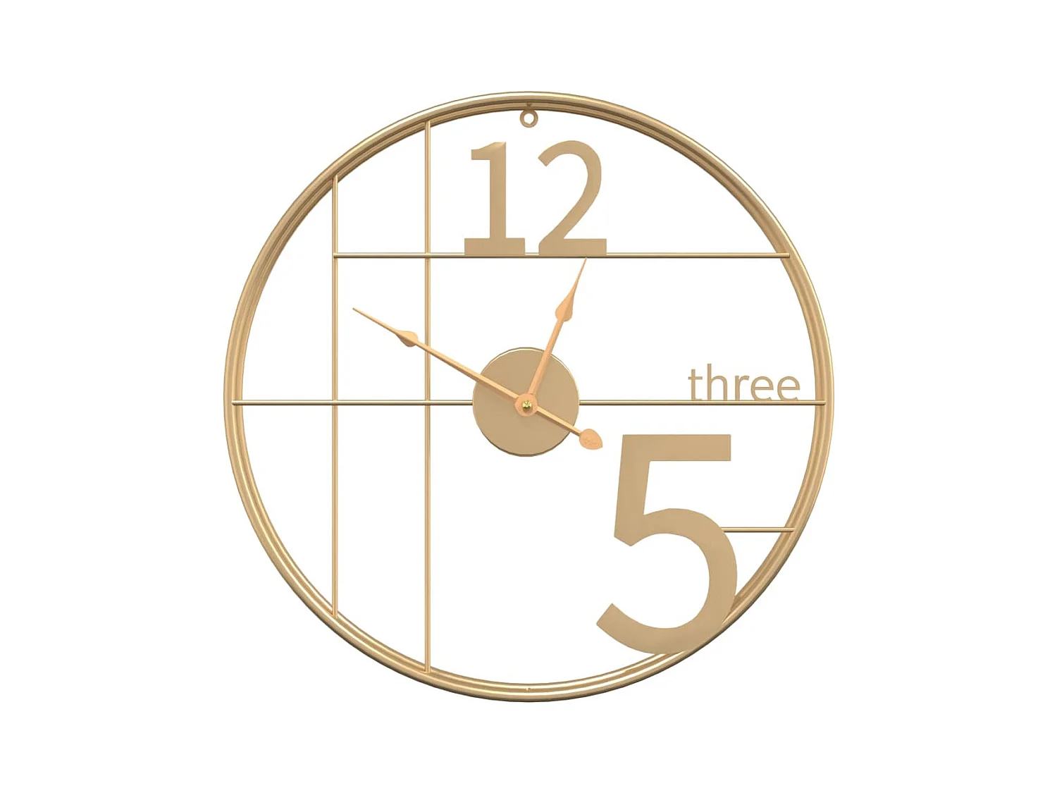 Reloj de pared dorado Ø50 cm hierro