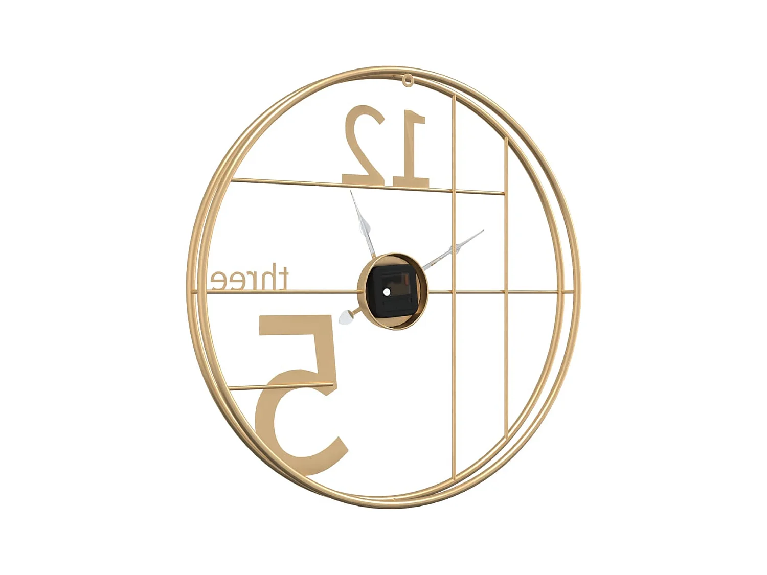 Reloj de pared dorado Ø50 cm hierro