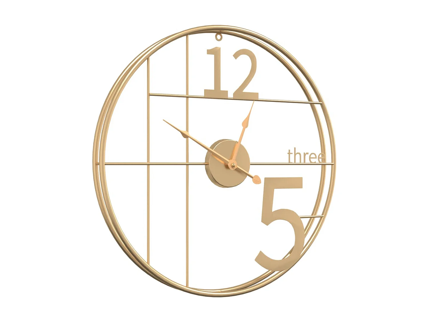 Reloj de pared dorado Ø50 cm hierro
