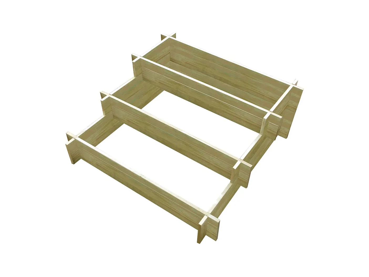 Jardinière à 3 niveaux 90 x 90 x 35 cm Bois imprégné