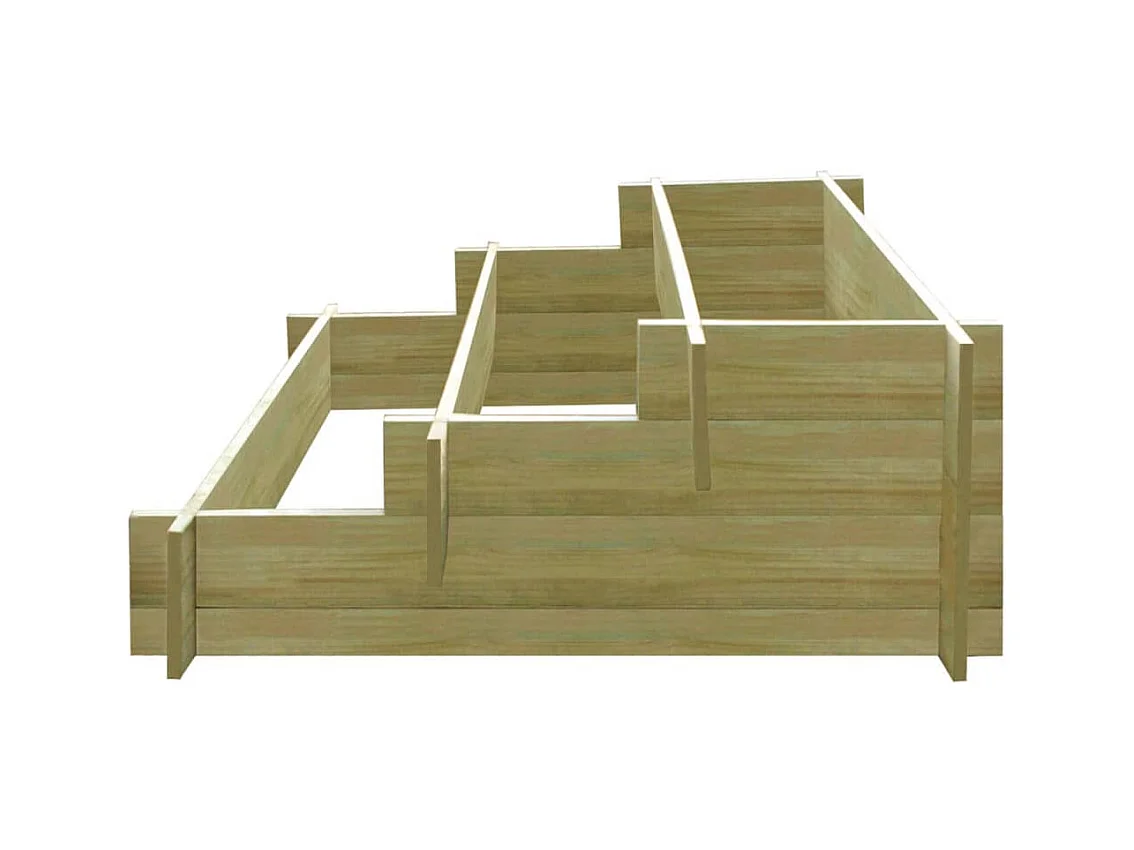 Jardinière à 3 niveaux 90 x 90 x 35 cm Bois imprégné