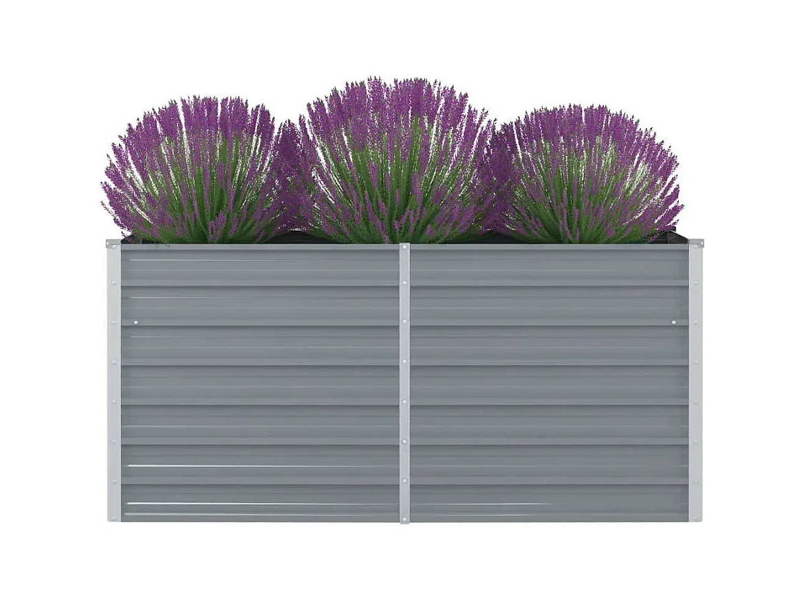 Jardinière 160 x 80 x 77 cm Gris Acier galvanisé