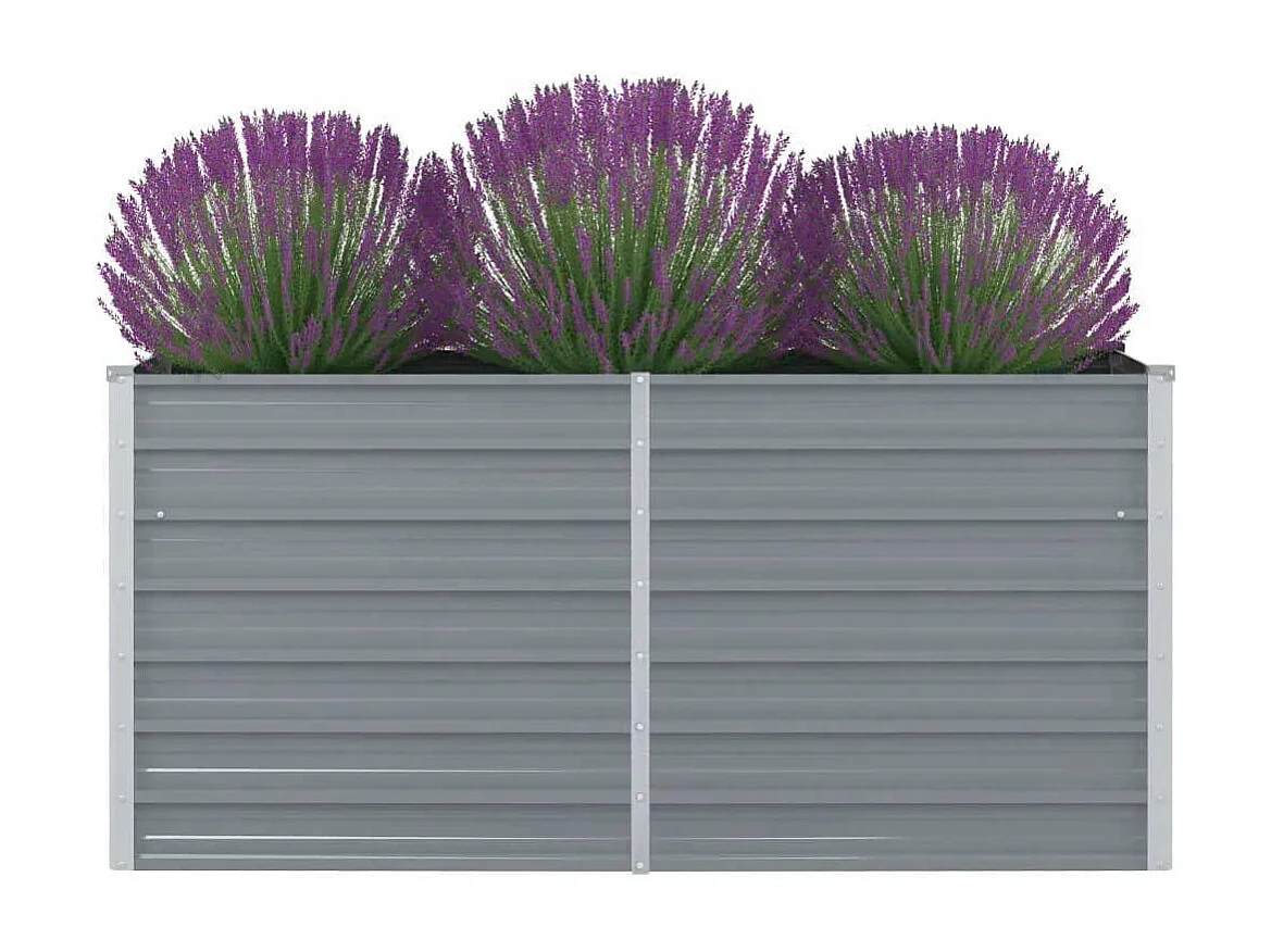 Jardinière 160 x 80 x 77 cm Gris Acier galvanisé