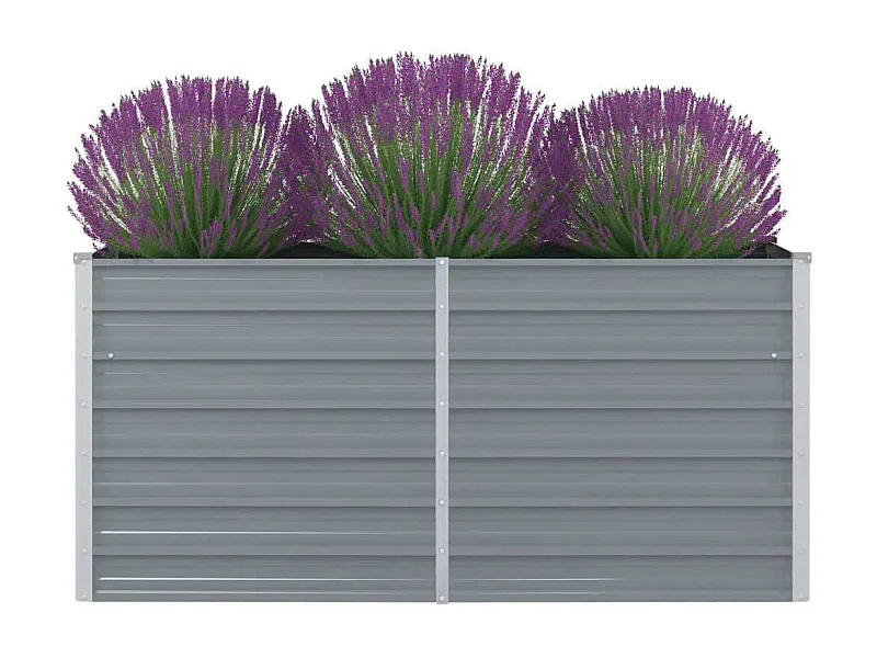 Jardinière 160 x 80 x 77 cm Gris Acier galvanisé