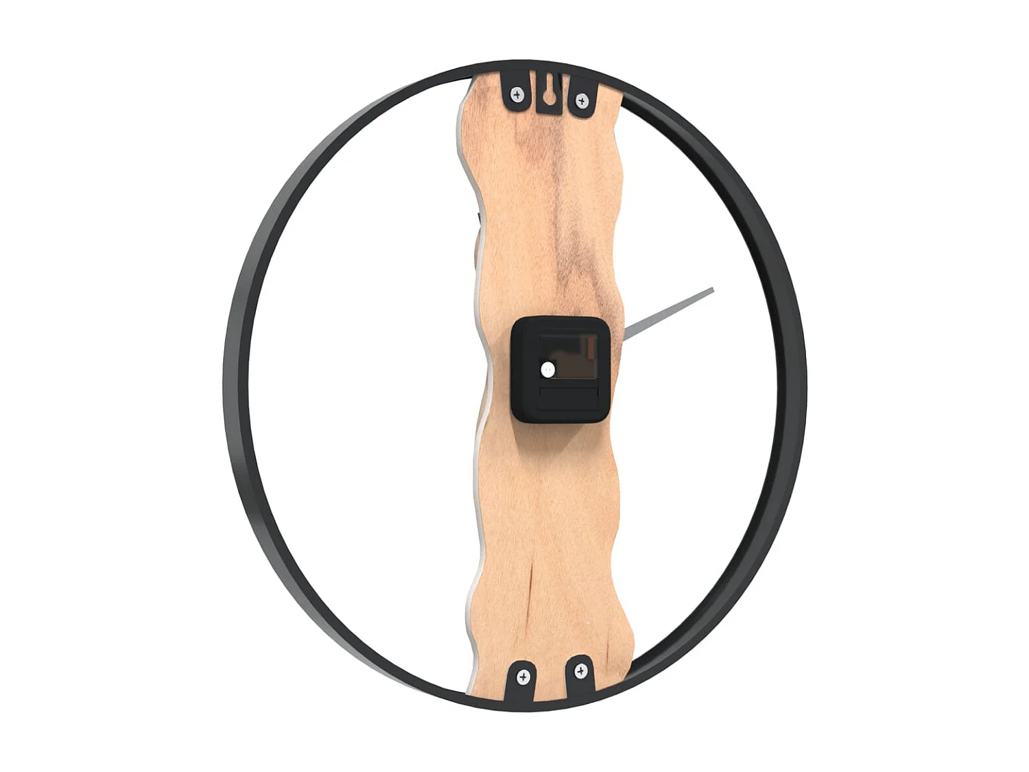 Horloge murale marron Ø35 cm fer et bois de chêne